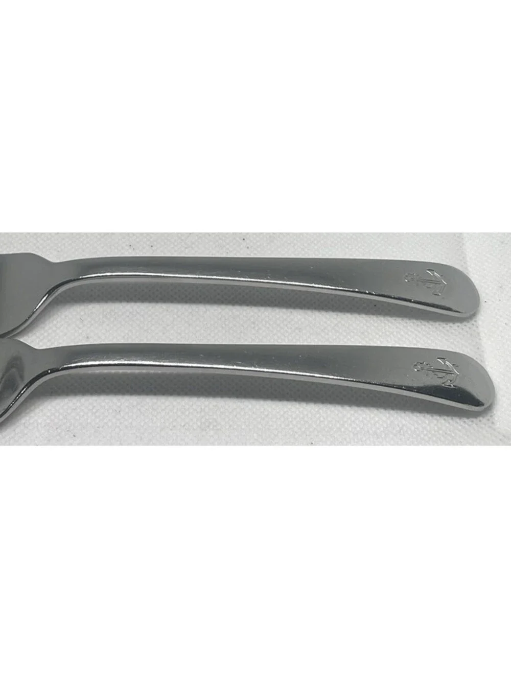 (2) Ralph Lauren 1998 BOATHOUSE Stainless Anchor Salad Fork Lot ~ 6.75”
